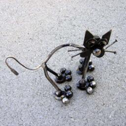 Meowing Pal Metal Sculpture Ornament Oaper Weight - thumbnail 2