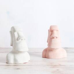Concrete Moai Statue Easter Island Book Ends, Order Individually Or As A Pair - thumbnail 2