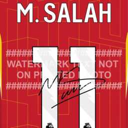 2025 Mo Salah Signed Liverpool Printed Autograph Print Photo Framed Option Shirt Jersey - thumbnail 2
