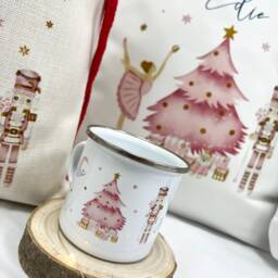 Personalised Pink Christmas Sack, Stocking & Mug, Nutcracker Fairy Design, Special Delivery Bag, Baby Girl's First Gift - thumbnail 4