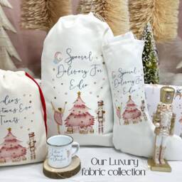 Personalised Pink Christmas Sack, Stocking & Mug, Nutcracker Fairy Design, Special Delivery Bag, Baby Girl's First Gift - thumbnail 2