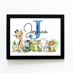 Personalized Safari Animal Print Baby Boy Nursery Decor - thumbnail 3