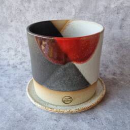 Handmade Ceramic Planter With Dish - thumbnail 3