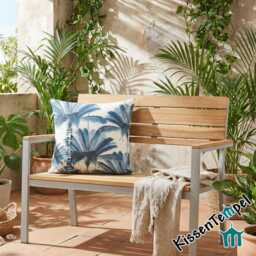 "Tropical Palm Cushion Cover ""Blue Palm" - thumbnail 2