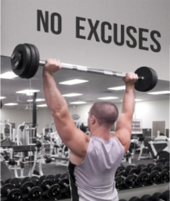 No Excuses - Gym Wall Decal Motivational Inspirational Fitness -Inspiring Decor - image 1