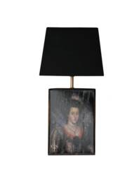 Black Oak Block Hand Finished Queen Table Lamp With Shade