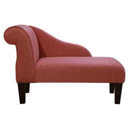 Plain Coral Chaise Longue - Mini Indoor Sofa Lounger Handmade in Britain - thumbnail 3