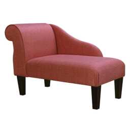 Plain Coral Chaise Longue - Mini Indoor Sofa Lounger Handmade in Britain - thumbnail 2