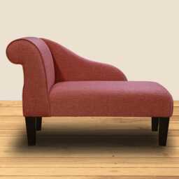 Plain Coral Chaise Longue - Mini Indoor Sofa Lounger Handmade in Britain