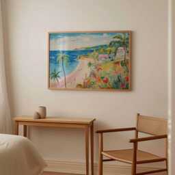 Caribbean Travel Poster Tropical Island Beach Wall Art - thumbnail 3