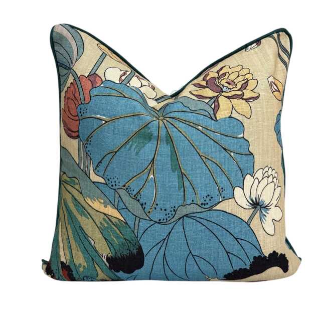 Gp & J Baker Nympheus Blue Green Luxury Designer Linen Decorative Cushion Throw Pillow Cover - image 1