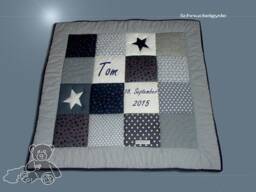 Crawling Blanket With Name, Baby Blanket, Crawling Name Tom Patchwork Personalized