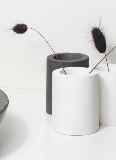 Mini Concrete Vase, Grey, White Or Black, Jewelry Tray, Decorative Round, Pretty Gift Mini Cup, Beautiful Round Storage - image 1