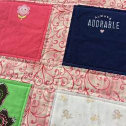 Baby Clothes Memory Quilt, Custom Keepsake Blanket - thumbnail 3