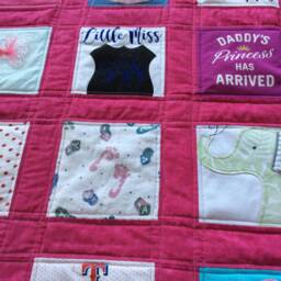 Baby Clothes Memory Quilt, Custom Keepsake Blanket - thumbnail 4
