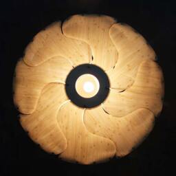 Flower Petal Wooden Pendant Light Handwoven Chandelier - 23.6''x6'' - thumbnail 2