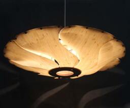 Flower Petal Wooden Pendant Light Handwoven Chandelier - 23.6''x6''