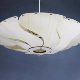 Flower Petal Wooden Pendant Light Handwoven Chandelier - 23.6''x6'' - thumbnail 3