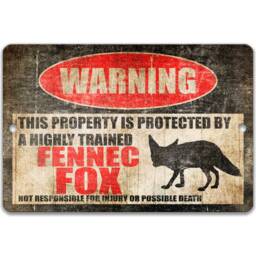 Funny Fennec Fox Sign, Desert Animal Wall Decor, Metal Sign - thumbnail 2