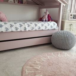 Knitted Pouf , Floor Pouf, Handmade Ottoman - thumbnail 3
