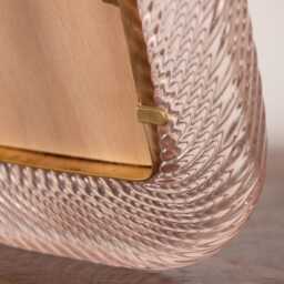 Twisted Glass Photo Frame Soft Pink Gold Murano Brass Details, Handmade in Venice, Italy - thumbnail 4