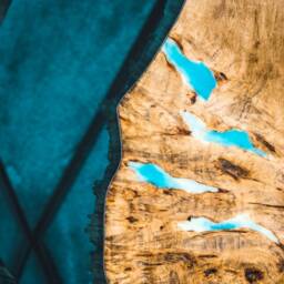Live Edge River Coffee Table With Glowing Resin - thumbnail 2