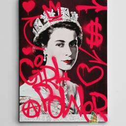 Queen Lizzy Girl Power Graffiti Canvas Art Wall Print Picture Banksy Style Framed Decor -D156 - thumbnail 2