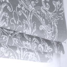 Floral Printed Damask Faux Linen Fabric Flat Roman Shade - Cl1129 - thumbnail 3