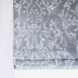 Floral Printed Damask Faux Linen Fabric Flat Roman Shade - Cl1129 - thumbnail 2