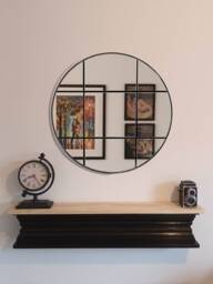 Round Industrial Style Window Mirror