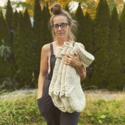 Chunky Handmade Knit Farmhouse Oversized Large Christmas Holiday Stocking, Gift Holder, Jumbo Bulky - thumbnail 2