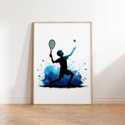 Boy Tennis Player Print - Set Of 3 Posters - Sport Prints Poster Decor Kids Room Artwork Gift Boys Art - thumbnail 3