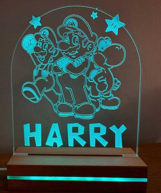 Personalised Gaming Characters Acrylic Led Lamp Night Light With Rgb Colour Changing Lights Static, Flash Or Fading Modes. Great Gift - image 1
