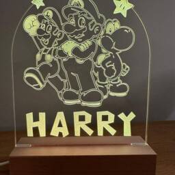 Personalised Gaming Characters Acrylic Led Lamp Night Light With Rgb Colour Changing Lights Static, Flash Or Fading Modes. Great Gift - thumbnail 2