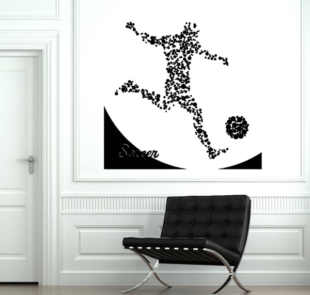 Wall Vinyl Decal Abstract Image Player Of Soccer With Ball Decor Sport Center - #2691Dn - image 1