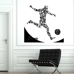 Wall Vinyl Decal Abstract Image Player Of Soccer With Ball Decor Sport Center - #2691Dn - thumbnail 3