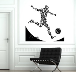 Wall Vinyl Decal Abstract Image Player Of Soccer With Ball Decor Sport Center - #2691Dn - thumbnail 1