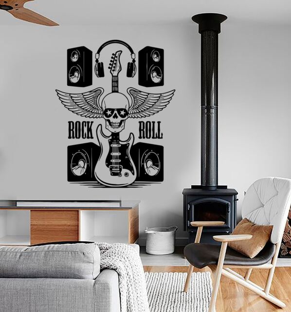 Wall Vinyl Music Rock Guitar Speakers Guaranteed Quality Decal Mural Art 1527Dz - image 1