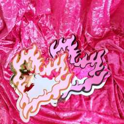 Flaming Heart Mirror - Pink & Black - thumbnail 4