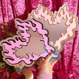 Flaming Heart Mirror - Pink & Black - thumbnail 3