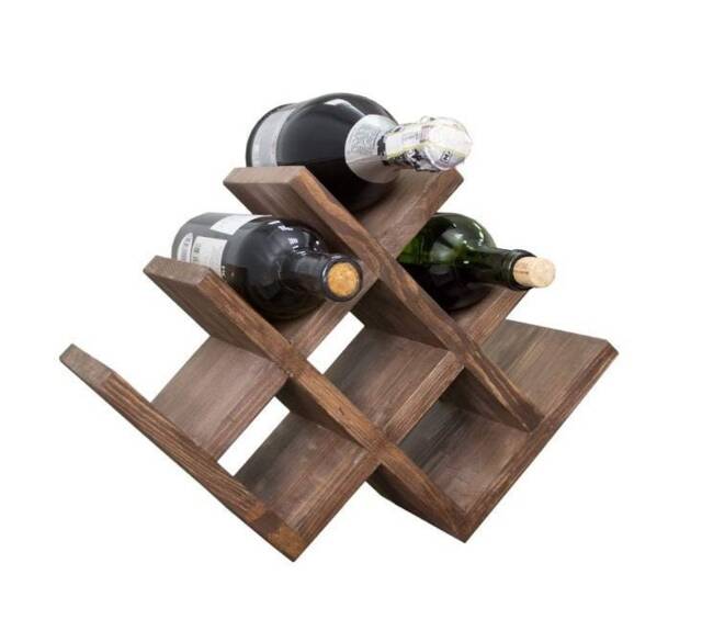 Pallet Wood Wine Rack, Wine Rack, Reclaimed Cube, Tabletop Oak Rustic Lover Gift - image 1