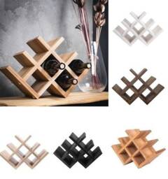 Pallet Wood Wine Rack, Wine Rack, Reclaimed Cube, Tabletop Oak Rustic Lover Gift - thumbnail 3