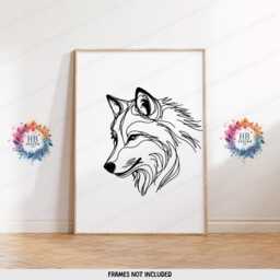 Minimal Wolf Wall Art - Animal Print - Prints Artwork Vibrant Decor Black & White Line Poster Abstract Drawing - thumbnail 3