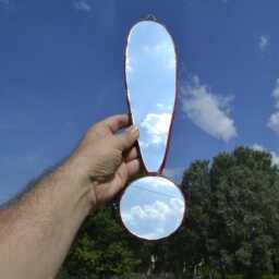 Red Exclamation Point Decorative Wall Mirror, Irregular Mirrors, Funny Teacher Gifts, Grammar Gift, Frameless Student Gift