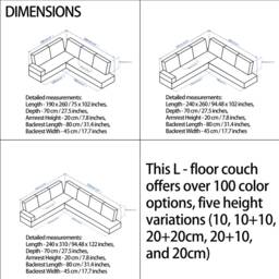 Modular Floor Seating Cushion - Washable Reading Nook Sofa - thumbnail 3