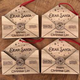 Personalised Letter To Santa- Christmas Decoration- Tree Bauble - Tree Santa Holder- Dear Santa - thumbnail 2