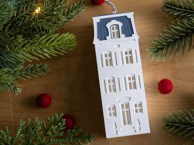 Paris Christmas Ornament Handmade Of French Watercolor Paper - image 1