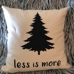 Cabin Decor Pillow Hand-Painted Tree Throw Pillow - thumbnail 3