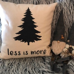 Cabin Decor Pillow Hand-Painted Tree Throw Pillow - thumbnail 2