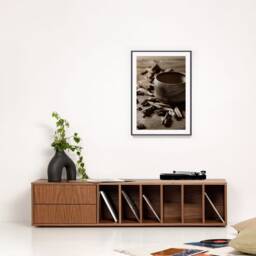 Vinyl Record Cabinet, Walnut, Marigold. Storage. Scandinavian & Loft Style. Hand-Made - thumbnail 2